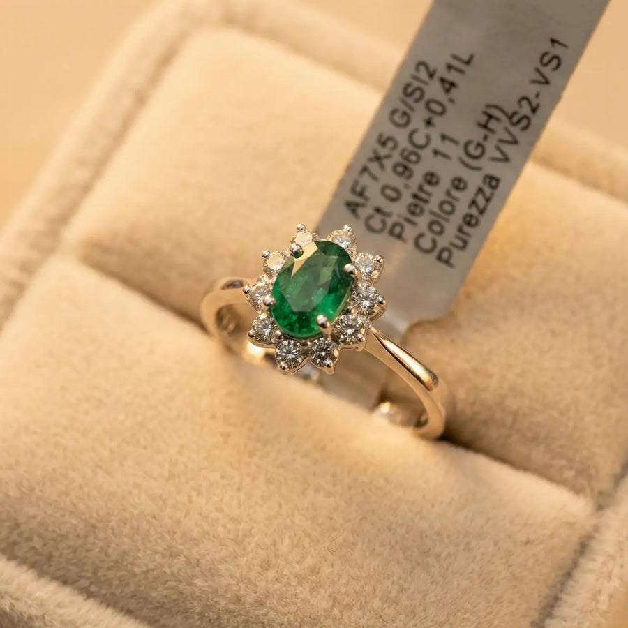 ANELLO SMERALDO MARGHERITA